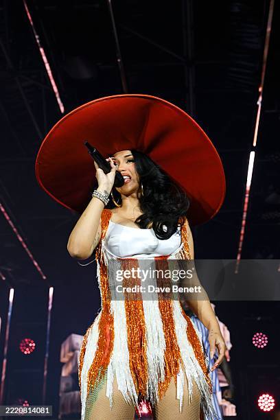 Cardi B performs at the Spotify Beach concert featuring Cardi B, Lola Young and Mark Ronson during Cannes Lions 2025 at Spotify Beach on June 18,...