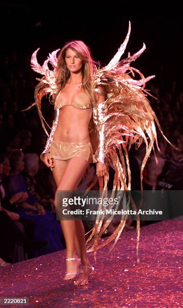 Model Gisele Bundchen on the runway at the Victoria's Secret fashion show benefit for amfAR, Cinema Against Aids 2000 at the Cannes Film Festival,...