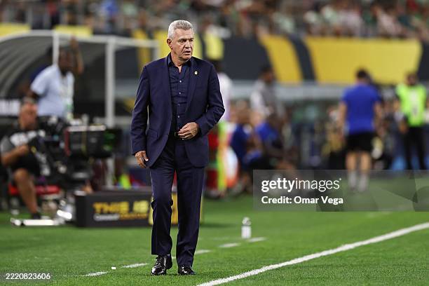 Head coach of Mexico Javier Aguirre looks on during the Group Stage - Group A match between Suriname and Mexico as part of the 2025 CONCACAF Gold Cup...
