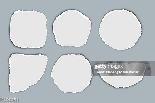 white and gray paper torn set - arlington virginia stock illustrations