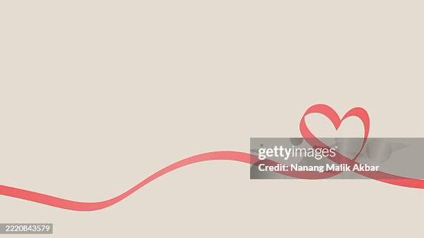 heart hand drawn one line for background design - brush script stock illustrations
