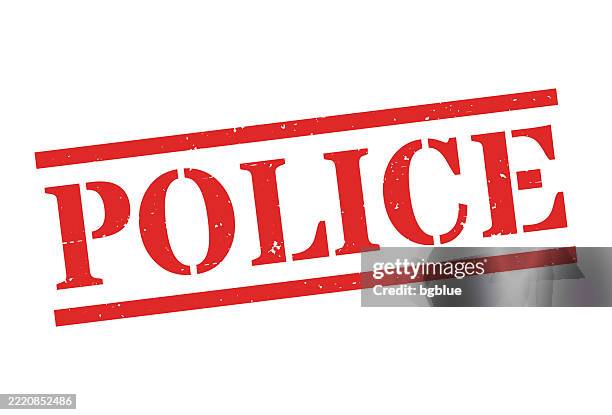 stockillustraties, clipart, cartoons en iconen met police - red rubber stamp on blank background - politieverklaring