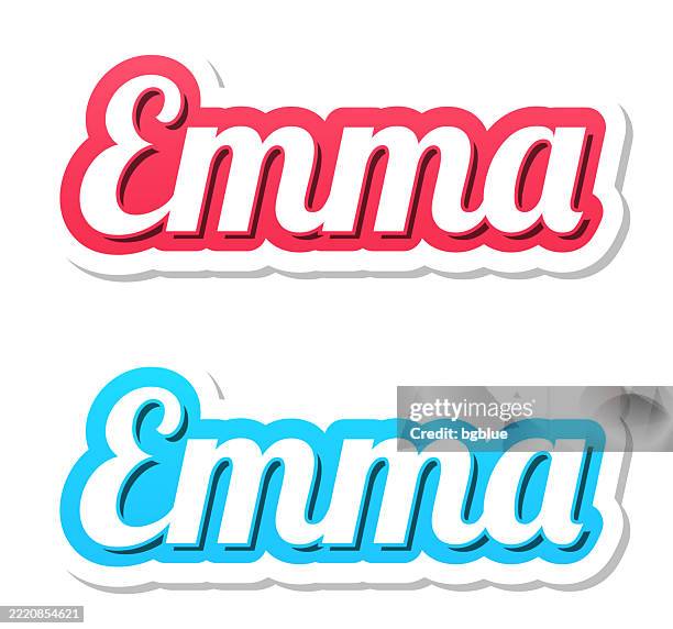 Emma Female Name 3d Text In Red And Blue On White Background High