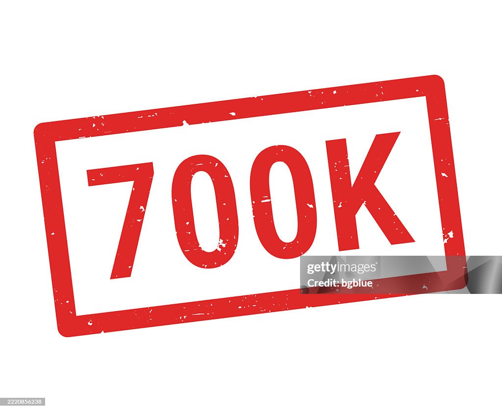 700k - Red rubber stamp on white background