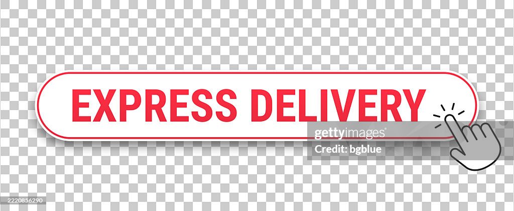 Express Button Express Delivery 3d Click Web Button With Hand Cursor On Blank ...