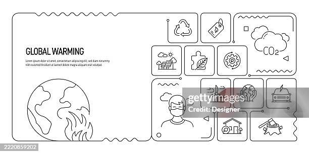 global warming related vector illustration. climate change, ecology, environment, protection, sustainability, carbon emissions - storm clearing stock illustrations
