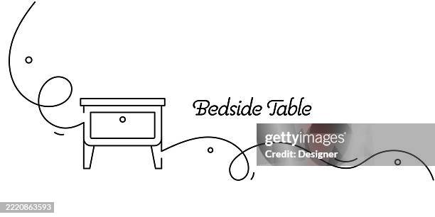 one continuous line drawing of bedside table icon. single line vector illustration - bedside table stock illustrations