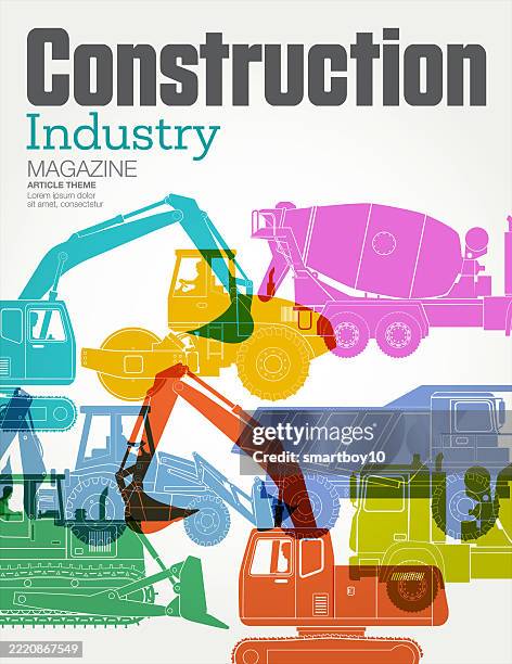 construction magazine cover template - construction manager hardhat stock illustrations
