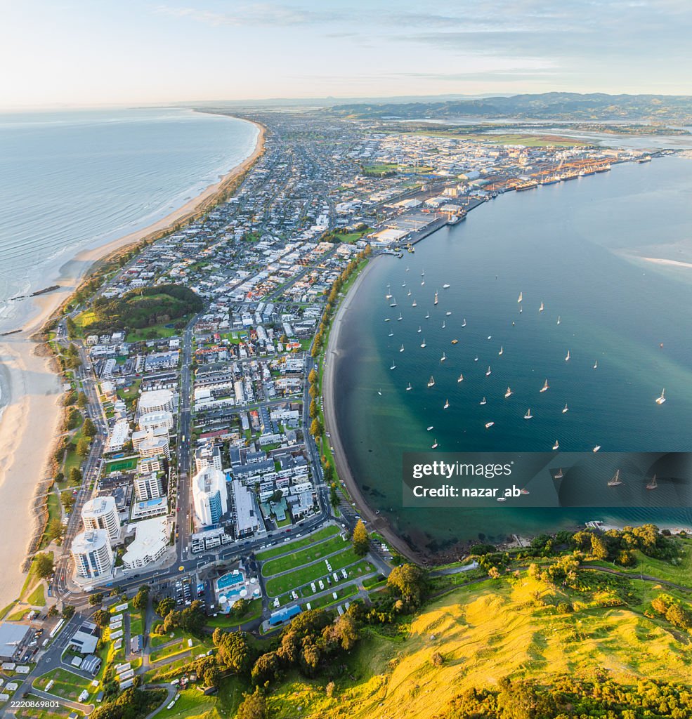 Urban meets nature at Mount Maunganui.
