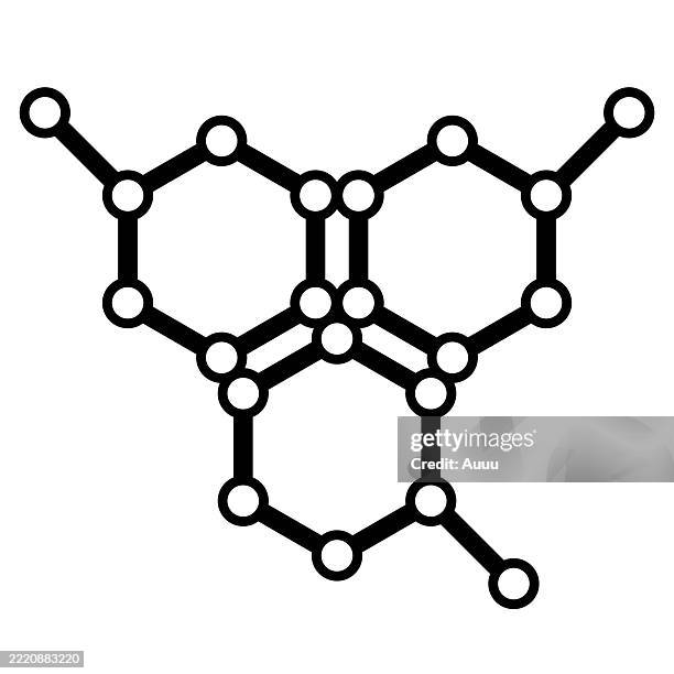biological diversity line art icon - molecular gastronomy stock illustrations