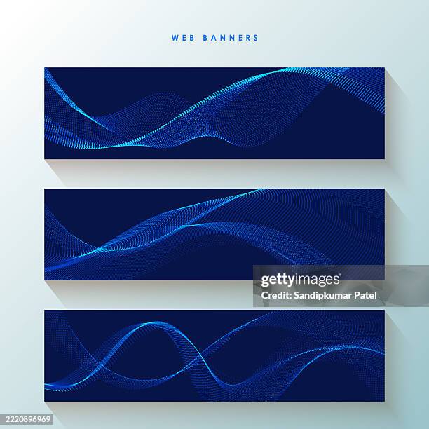 abstract flow wavy banners set. - header background stock illustrations