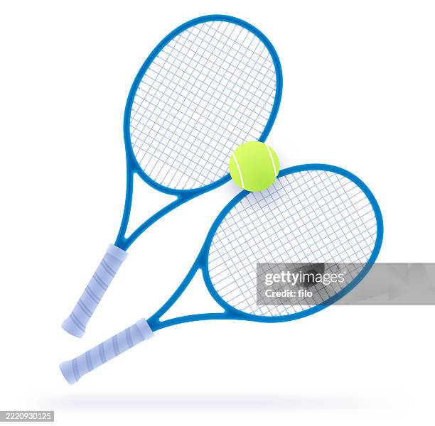 tennis racket and ball design elements - tennis racquet stock illustrations