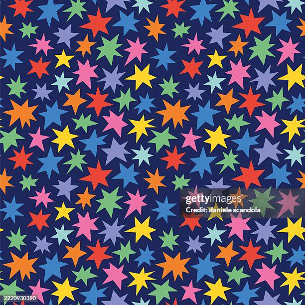seamless pattern with stars and sparks. - happy-anniversary-background stock illustrations