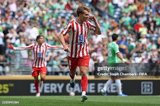 Pablo Barrios of Atletico De Madrid celebrates scoring his team's first goal during the FIFA Club World Cup 2025 group B match between Seattle...