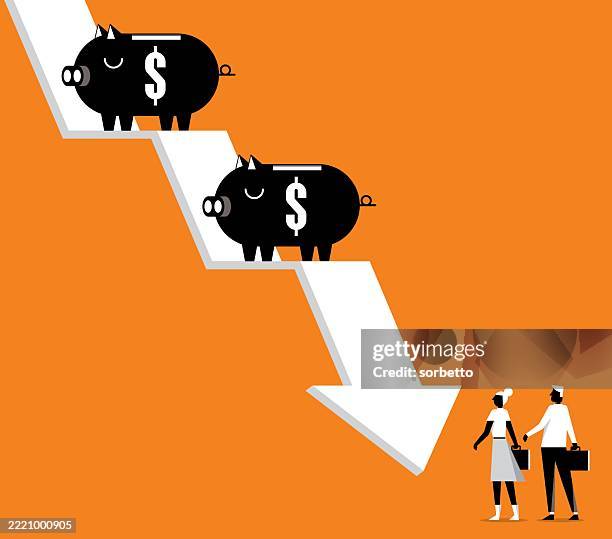Chart Of Decreased Dollar Savings High-Res Vector Graphic - Getty Images