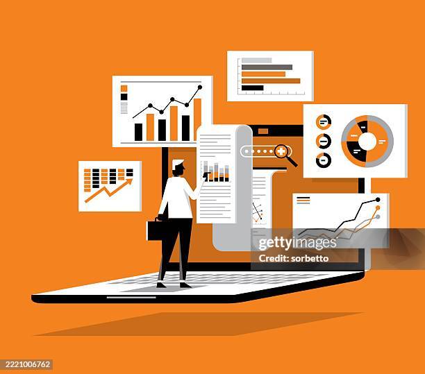finanzabrechnungsdaten - unternehmer - vergleich stock-grafiken, -clipart, -cartoons und -symbole