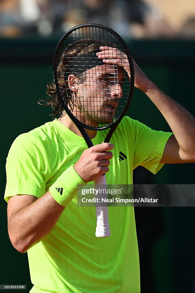 Stefanos Tsitsipas of Greece reacts during his match against