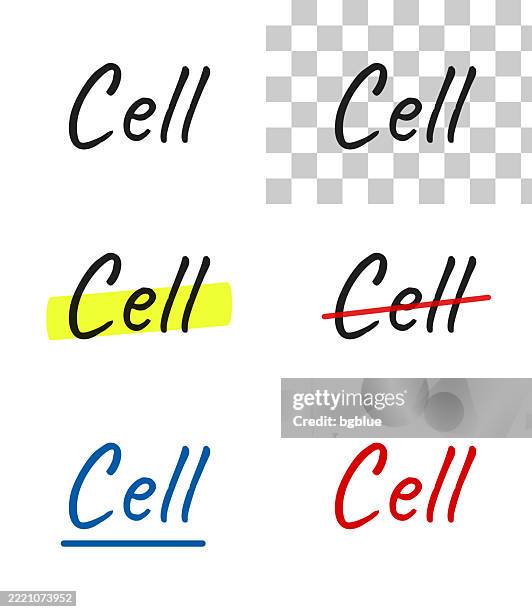 cell - handwritten text, highlighted, crossed out, underlined on blank background - prison cell stock illustrations
