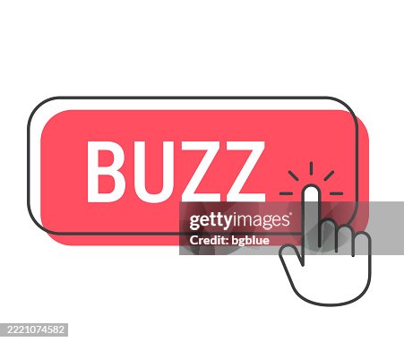 Buzz - Click button with hand cursor on white background Buzz - Click button with hand cursor on white background