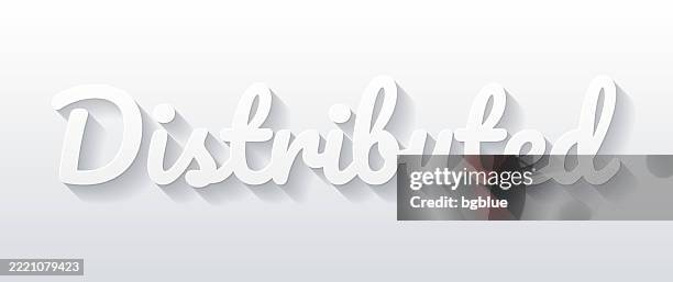 distributed - flat design with paper cut effect on blank background - ddos attack stock illustrations
