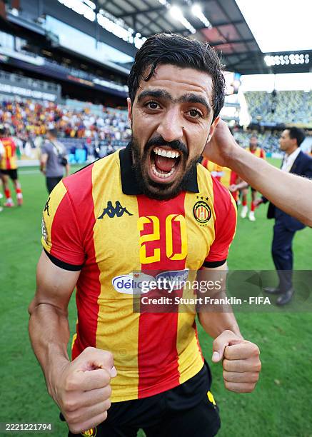 Mohamed Amine Ben Hamida of Esperance De Tunisie celebrates after the team's victory during the FIFA Club World Cup 2025 group D match between Los...
