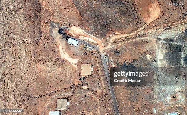 Maxar satellite imagery reveals new damage at the tunnel entrances of the Isfahan nuclear site following U.S. Airstrikes. The entrances show signs of...