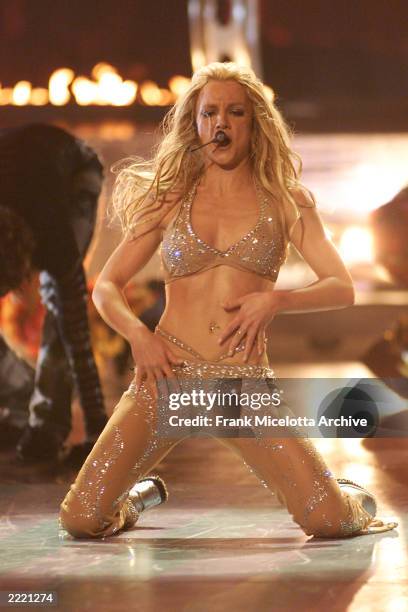 Britney Spears performing on the 2000 MTV Video Music Awards at Radio City Music Hall in new York City, 9/7/00.