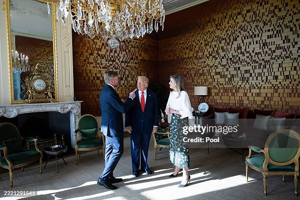 President Donald Trump meets with King Willem-Alexander of the Netherlands and Queen Maxima at Paleis Huis ten Bosch on the sidelines of the NATO...