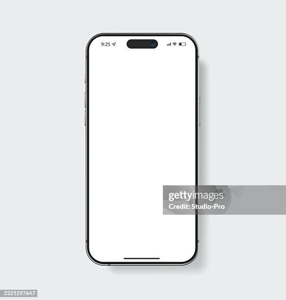 smartphone-mockup ähnlich wie iphone-vorlagenvektor - telefonhörer freisteller stock-grafiken, -clipart, -cartoons und -symbole