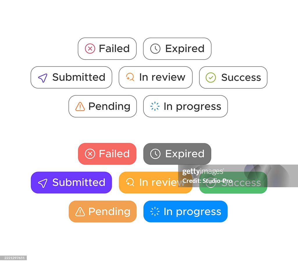 Ui Status Badges Collection High-Res Vector Graphic - Getty Images