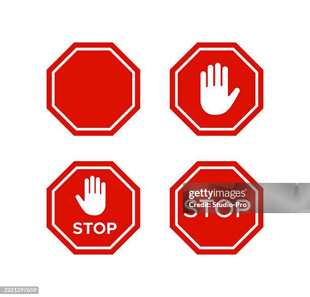 stop icon. stop sign with hand vector symbols. - glass ceiling vector stock illustrations