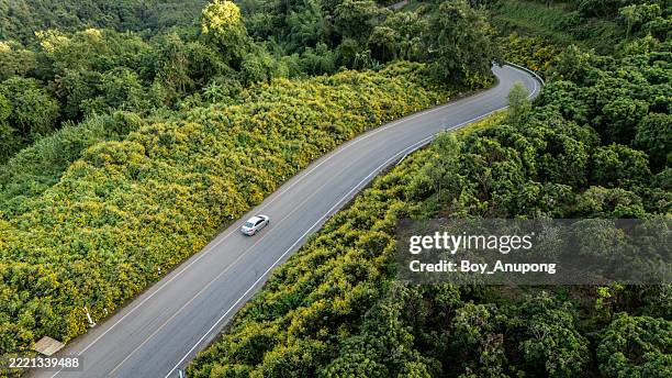 car driving on doi pae luang hill an iconic viewing point in phaya mengrai district in chiang rai province of thailand. - wide stock pictures, royalty-free photos & images