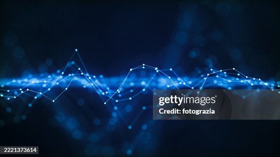 Futuristic Digital Wave with Data Points – Tech Background Futuristic Digital Wave with Data Points – Tech Background
