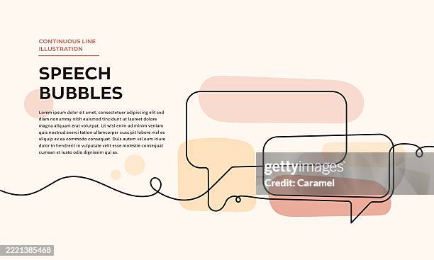 speech bubbles continuous line illustration - continuity stock illustrations