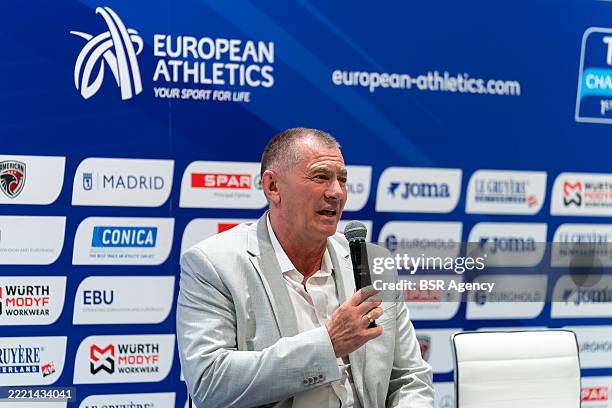 Dobromir Karamarinov, president of European Athletics during a press conference prior to the European Athletics Team Championships 1st Division 2025...