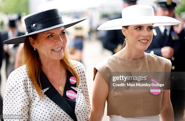 Sarah Ferguson, Duchess of York and Princess Eugenie attend day four of Royal Ascot at Ascot Racecourse on June 20, 2025 in Ascot, England.