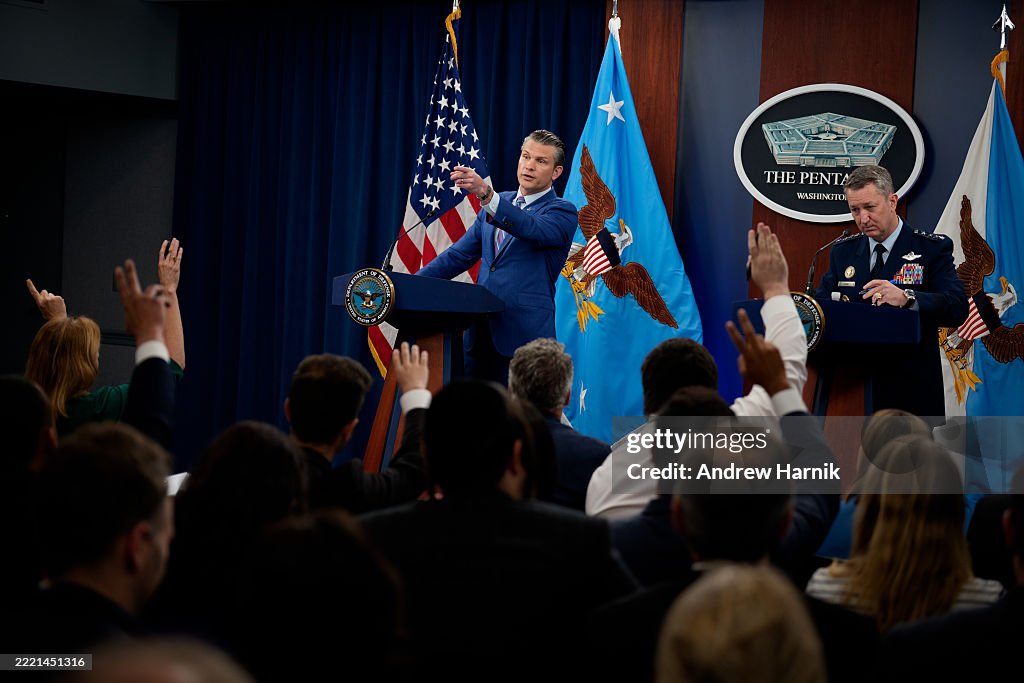 Defense Sec. Pete Hegseth Holds Pentagon Press Conference On Iran Strikes