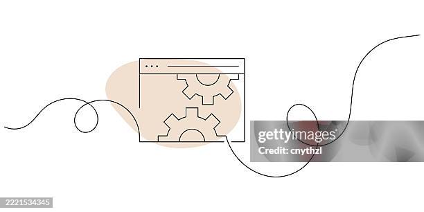 continuous line drawing of web development icon. hand drawn symbol vector illustration. - user experience designer stock illustrations