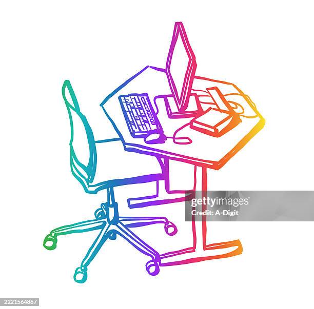 Computer Cubicles Rainbow 35 Office Cubicles Line Art Stock Photos, High-Res Pictures, and Images ...