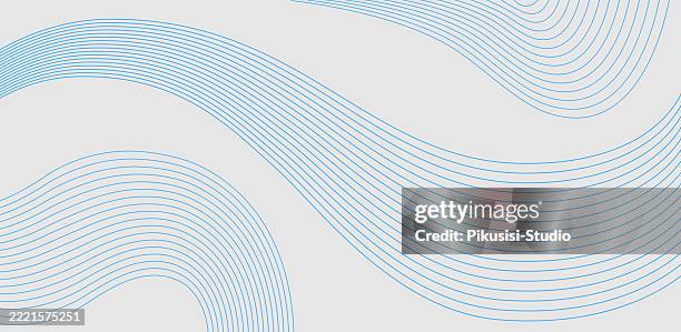 abstract blue wavy line pattern on gray background - radio waves abstract stock illustrations