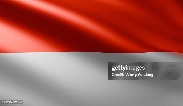 indonesia flag close up - bandera indonesia fotografías e imágenes de stock