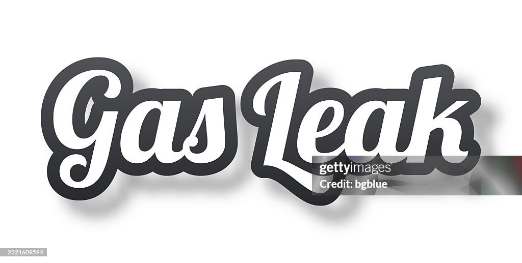 Gas Leak - 3D Text with shadow on white background