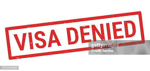 visa denied - red rubber stamp on white background - emigration and immigration stock illustrations