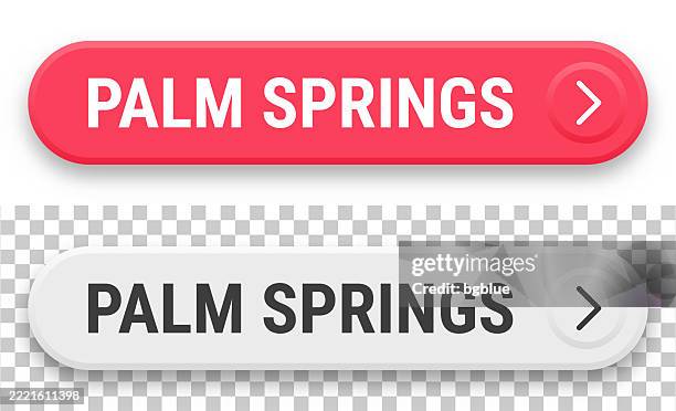 palm springs - 3d click web buttons on blank background - palm springs modernism stock illustrations