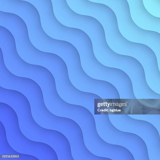 illustrations, cliparts, dessins animés et icônes de fond géométrique tendance avec vagues abstraites bleues - onde sinusoïdale