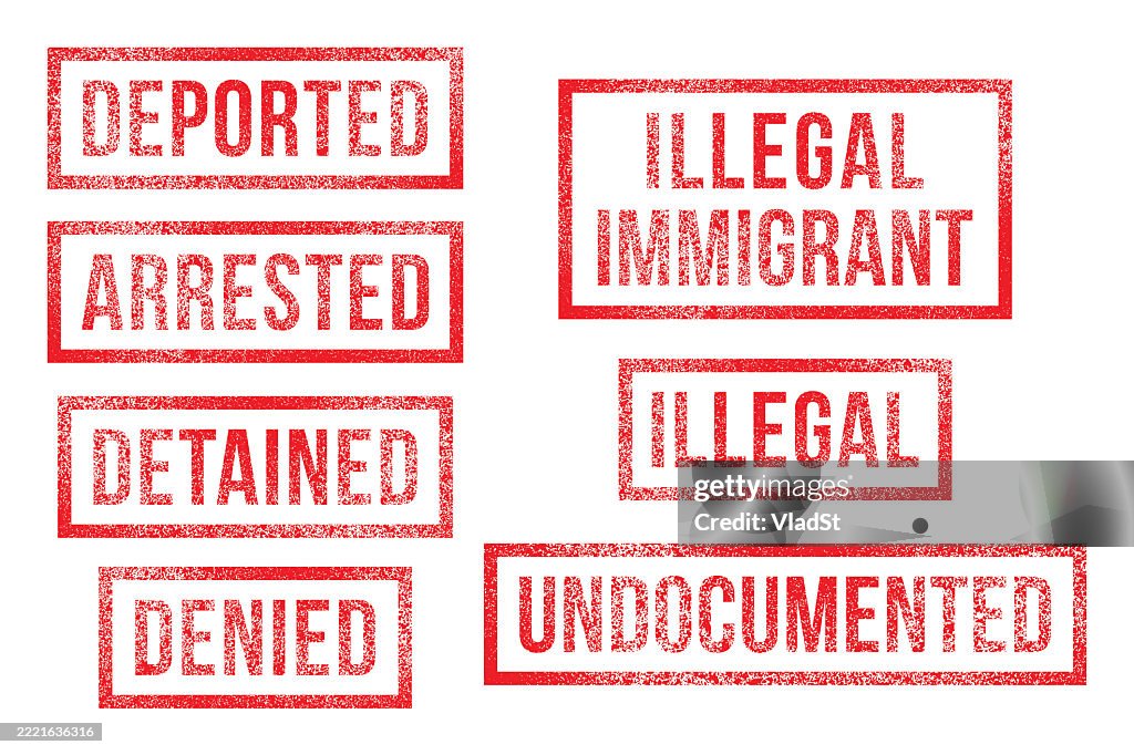 Deported Illegal Immigration Rubber Stamps