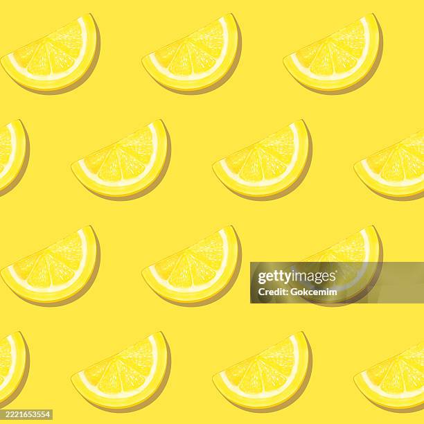 watercolor hand painted lemon slices seamless pattern. spring, summer concept background. - lime background stock illustrations