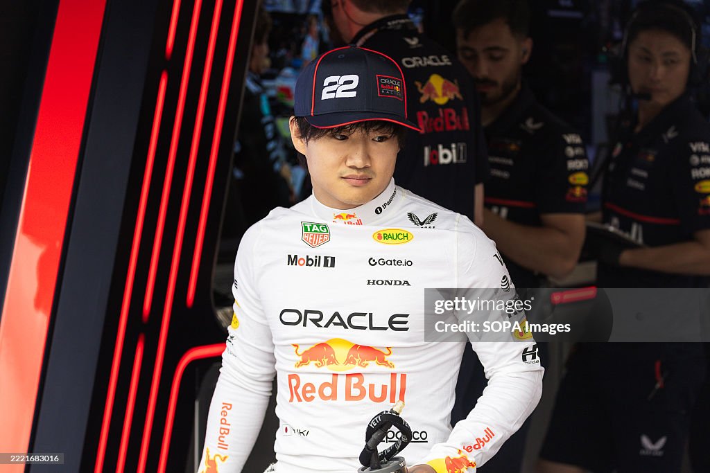Oracle Red Bull Racing Japan Yuki Tsunoda of Japan and Oracle Red Bull Racing is seen during the ...