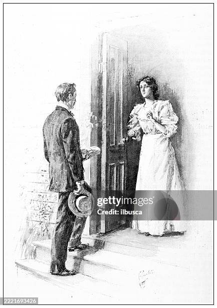 entrance - first date door stock illustrations