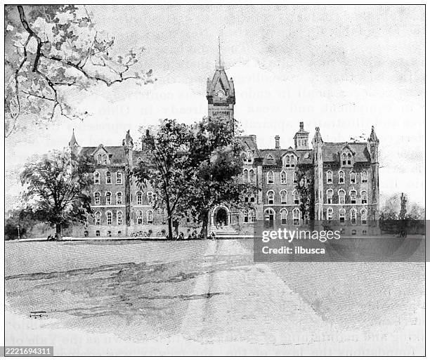 ohio state university, columbus - the ohio state university campus stock illustrations